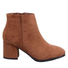 Glatte Stiefeletten mit hohem Absatz in Marple Camel braun