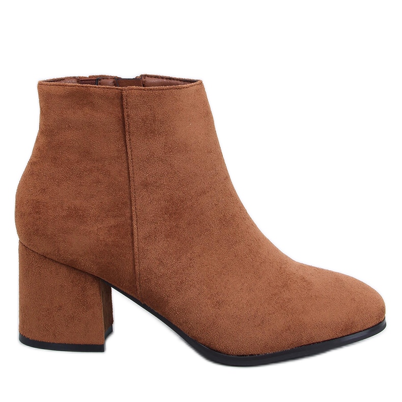 Glatte Stiefeletten mit hohem Absatz in Marple Camel braun