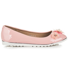 Vices Lackierte Ballerinas mit Blumen rosa