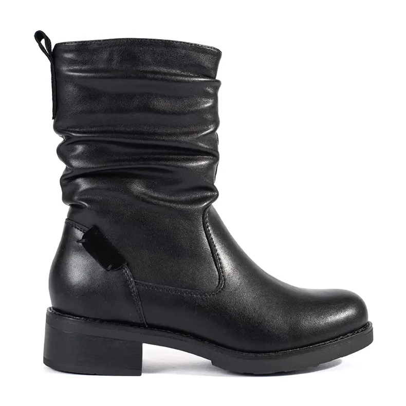 Damen-Stiefeletten mit niedrigem Absatz aus schwarzem Leder von Sergio Leone