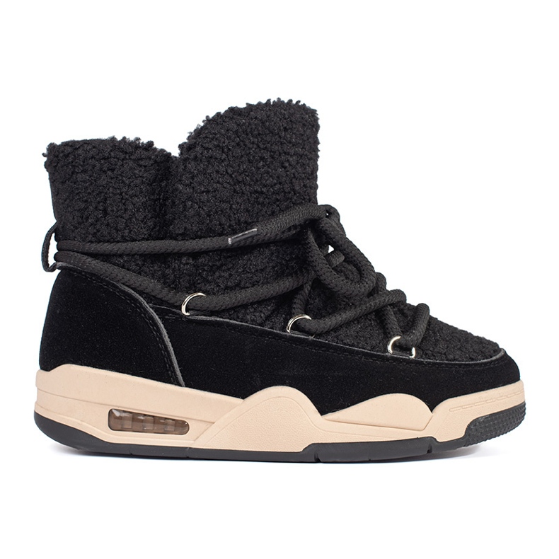 Seastar Schwarze Damen-Schneestiefel mit dicker Sohle