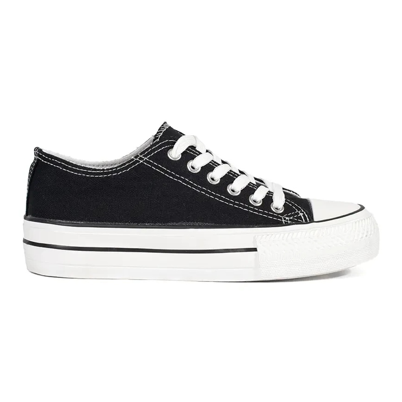 Seastar Schwarze klassische Damen-Schnürsneaker mit Plateau