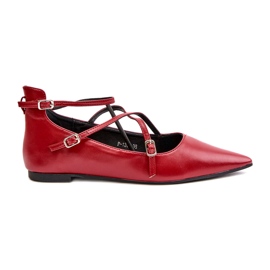 STEPHAN Frauen Ballerinas mit Burgund rot