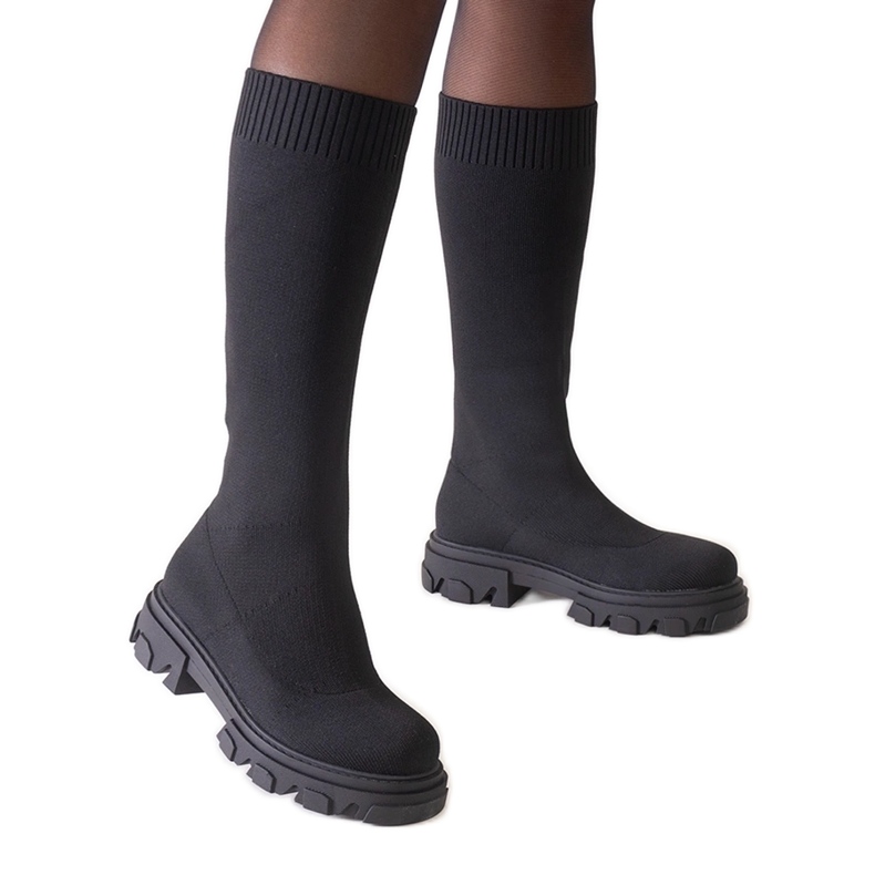 Schwarze Nazira-Plateaustiefel