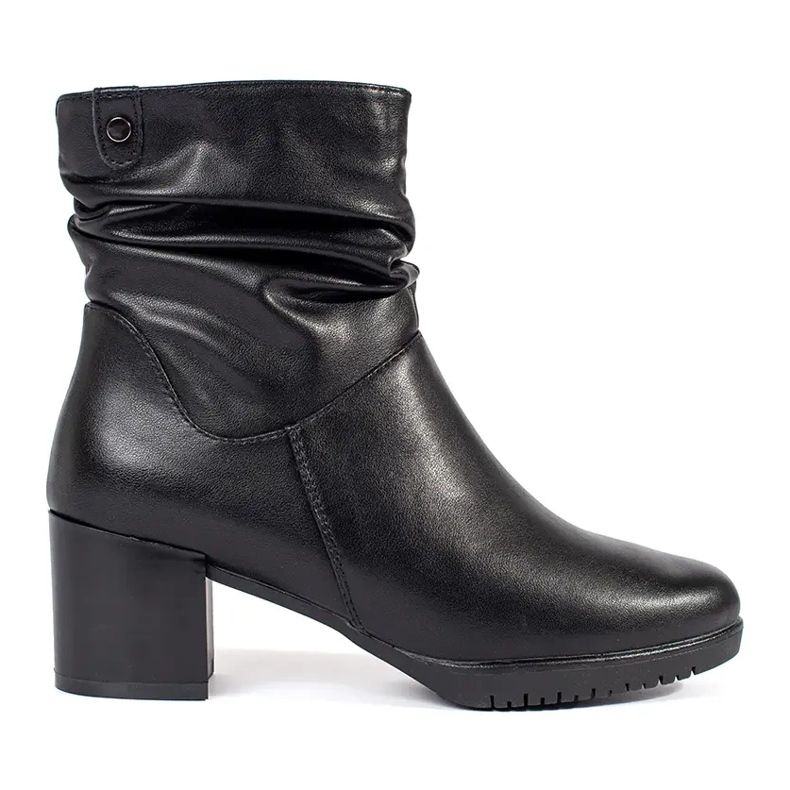 Schwarze Damen-Stiefeletten aus Leder mit gerüschtem Obermaterial von Sergio Leone