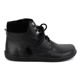 Olivier Minimalistische Barfuß-Winterlederschuhe für Damen 1262 schwarz