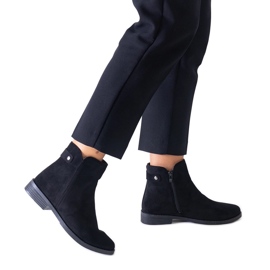 Schwarze klassische Stiefeletten aus Pereia-Öko-Wildleder