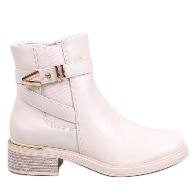 Gavins beige Pu-Chelsea-Stiefel