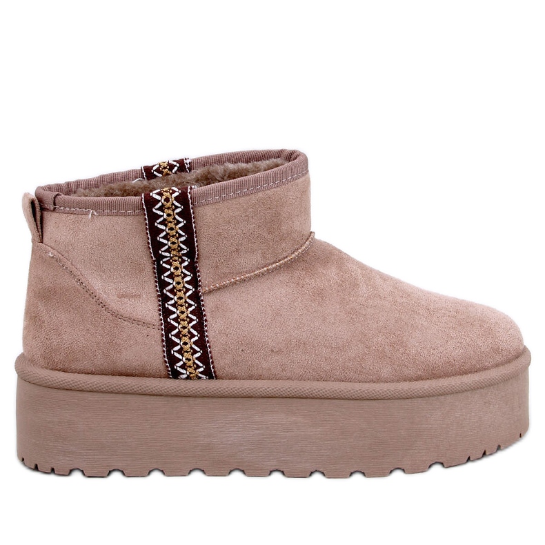 Weyan Khaki kurze Plateau-Schneestiefel braun