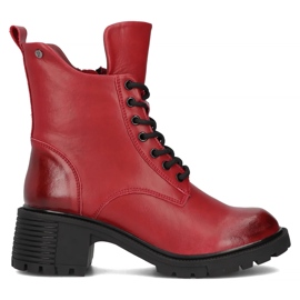 Filippo DBT6501/24 Rd Leder-Stiefeletten mit hohen Absätzen, rot