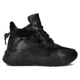 Filippo DBT6367/24 Bk Leder-Plateaustiefel, schwarz