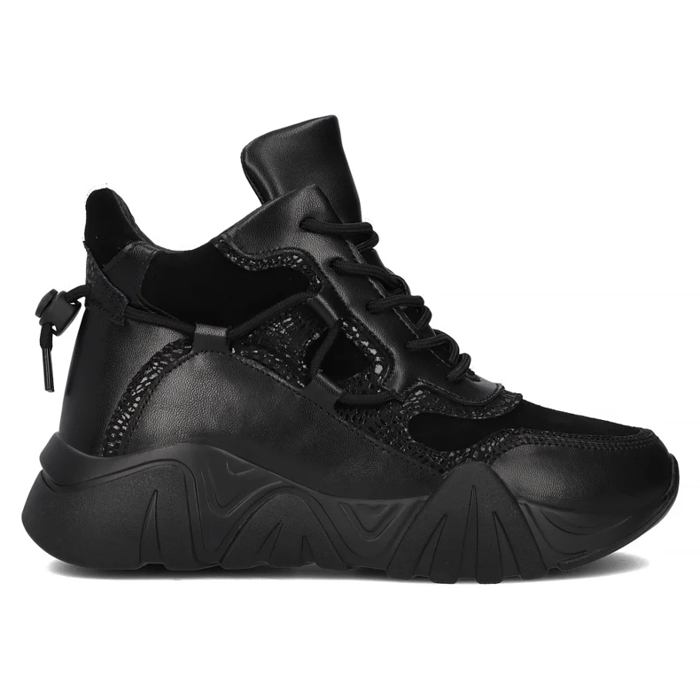 Filippo DBT6367/24 Bk Leder-Plateaustiefel, schwarz