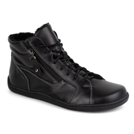 Olivier Minimalistische Barfuß-Winterlederschuhe für Damen 1261 schwarz