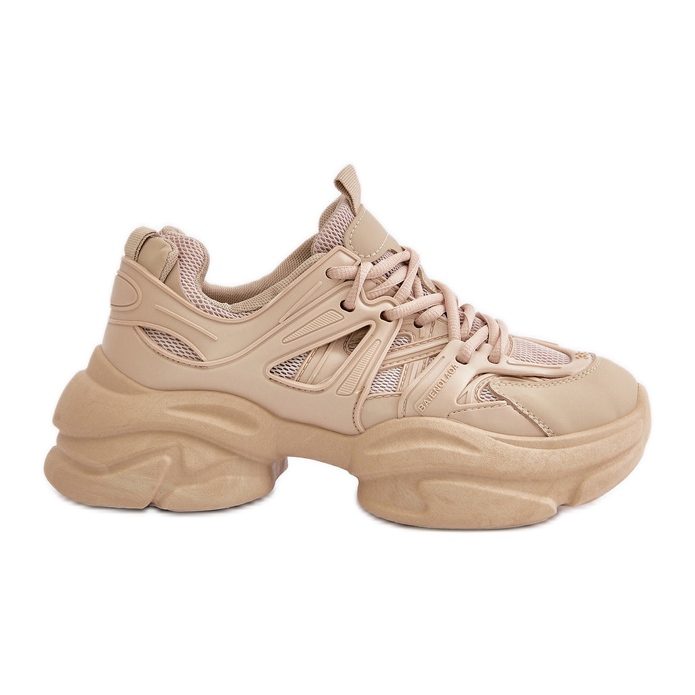 Beigefarbene Amoserna Damen-Sneaker mit dicker Sohle