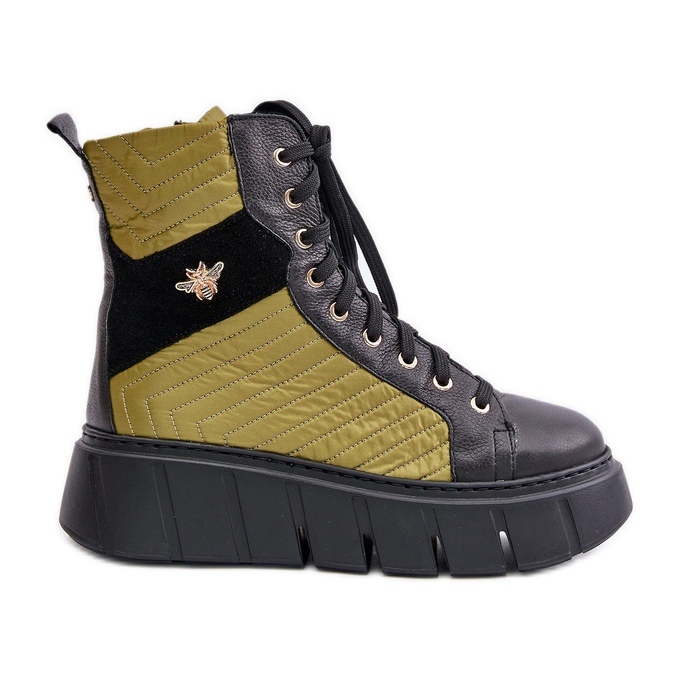 Lederstiefeletten auf der Plattform Maciejka 06751-01 Schwarz