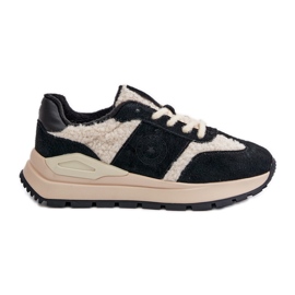 Damen-Sneaker aus isoliertem Leder Big Star OO274A318 HI-POLY-System Schwarz