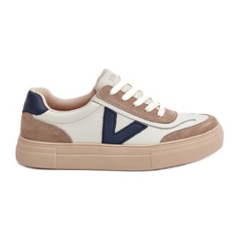 Vinceza 7923 Damen-Ledersneaker, Beige