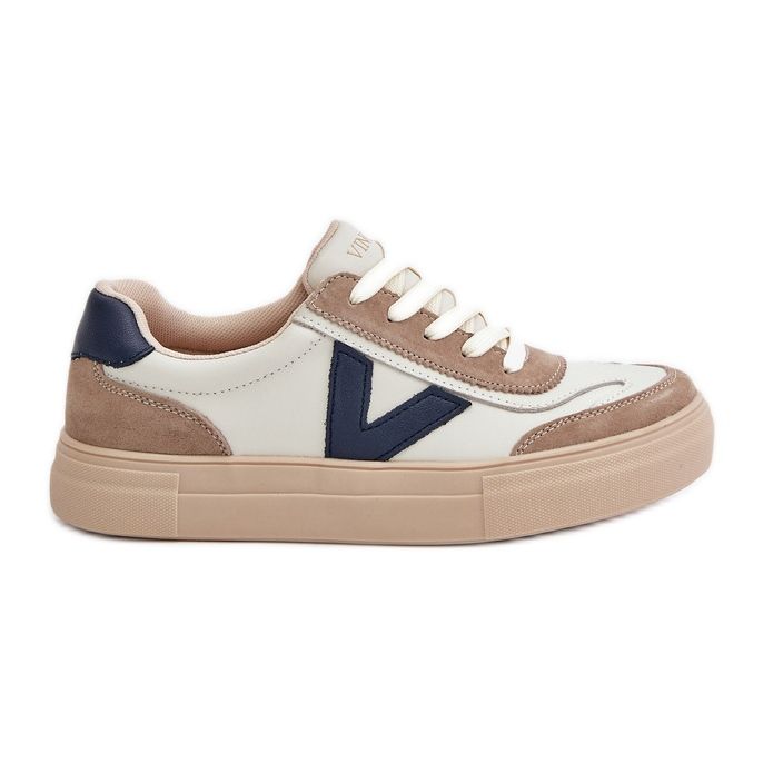 Vinceza 7923 Damen-Ledersneaker, Beige