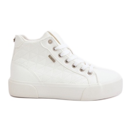 Isolierte Damen-Sneaker mit Nähten Big Star OO274A479 Weiß
