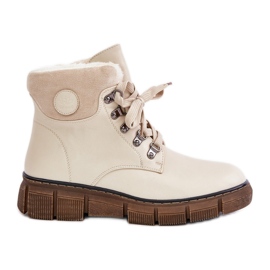 Isolierte Damenstiefel mit Reißverschluss Beige Mevanisa