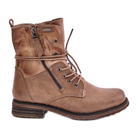 Damen-Arbeiterstiefel Dunkelbeige Perfecto