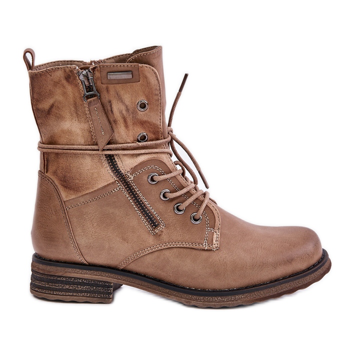Damen-Arbeiterstiefel Dunkelbeige Perfecto