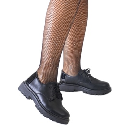 Schwarze lässige Schnürschuhe aus Kalila-Öko-Leder