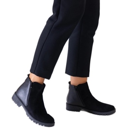 Schwarze Plateau-Stiefeletten aus Kirla-Öko-Wildleder