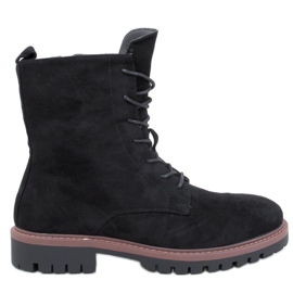 Simmer Schwarze Schnürstiefeletten aus Wildleder