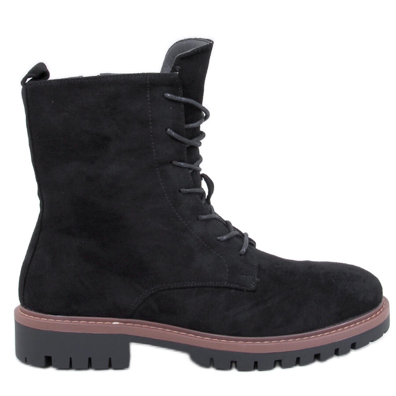 Simmer Schwarze Schnürstiefeletten aus Wildleder