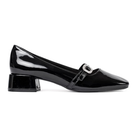 Seastar Schwarze Pumps mit Lackabsatz und Schnalle