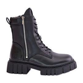 Isolierte Damen-Arbeiterstiefel aus Öko-Leder Big Star MM274578 Schwarz