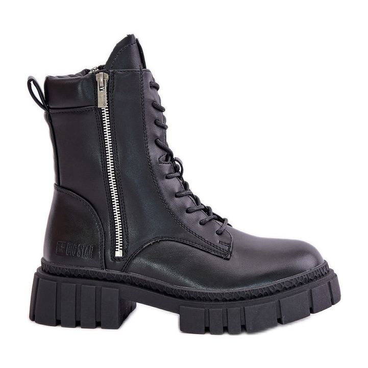 Isolierte Damen-Arbeiterstiefel aus Öko-Leder Big Star MM274578 Schwarz