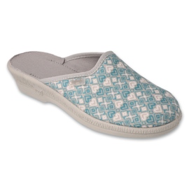 Befado Damenhausschuhe mit PU-Muster 219D485 grau
