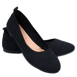 Newey Schwarze gestrickte Ballerinas – Inello
