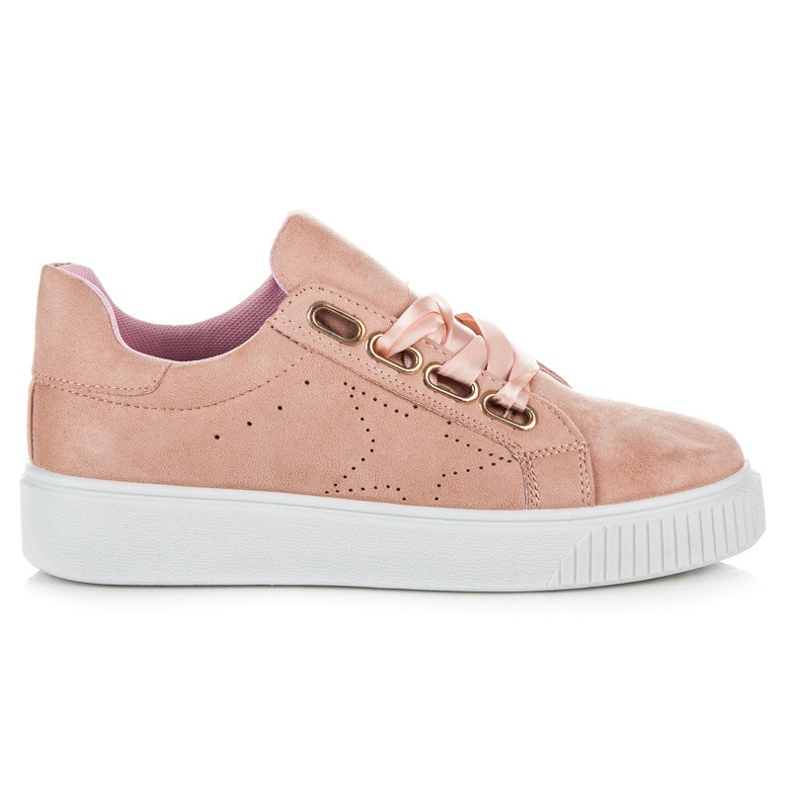 Ideal Shoes Turnschuhe mit einem Band gebunden rosa