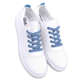 Hellblaue durchbrochene Damen-Sneaker von Costier – Inello weiß