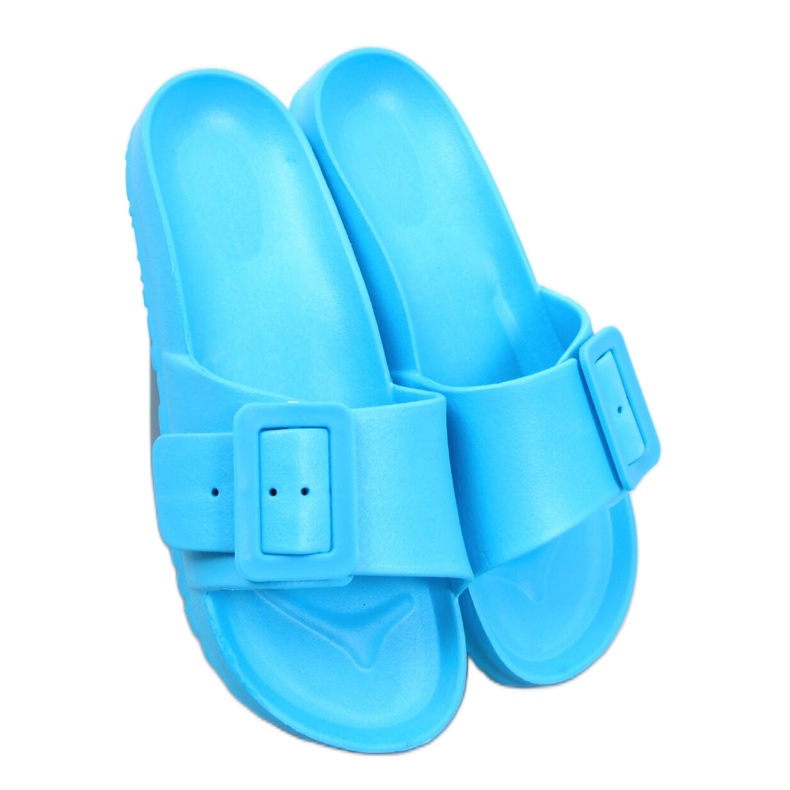 Romero L.BLUE Gummi-Flip-Flops mit Schnalle – Inello blau