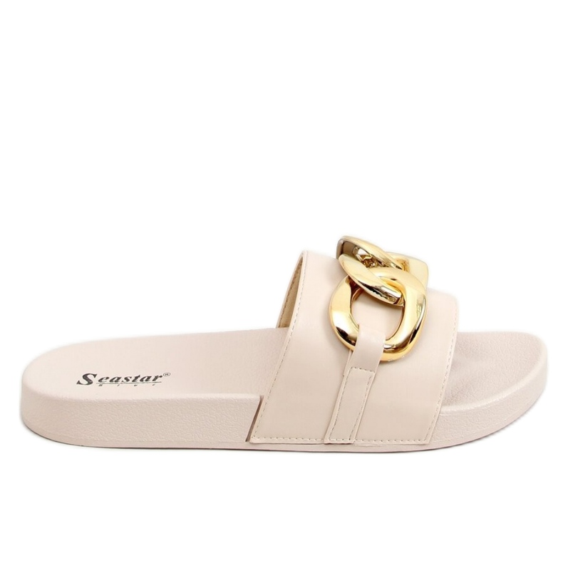 Beige Flip-Flops mit Kette CK203 Beige