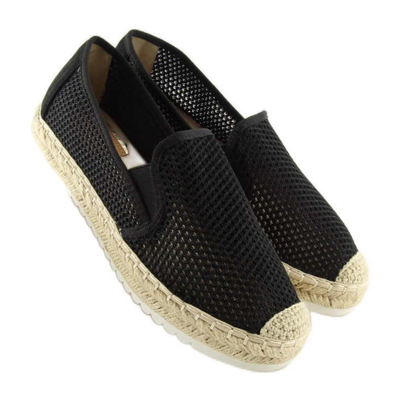 Schwarze Espadrilles für Damen 6602 Schwarz