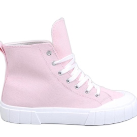 Rosa High-Top-Sneakers aus Canvas