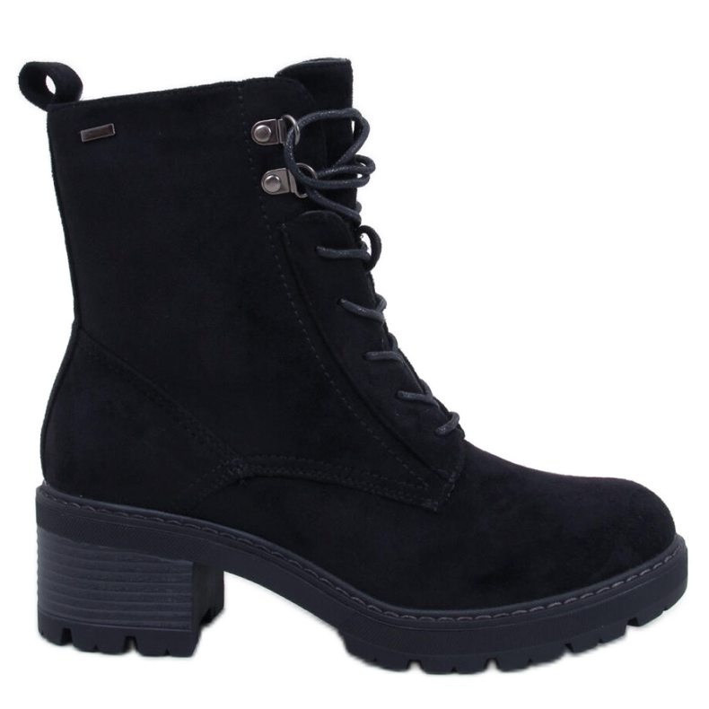 Bequeme Stiefel mit hohen Absätzen in Schwarz