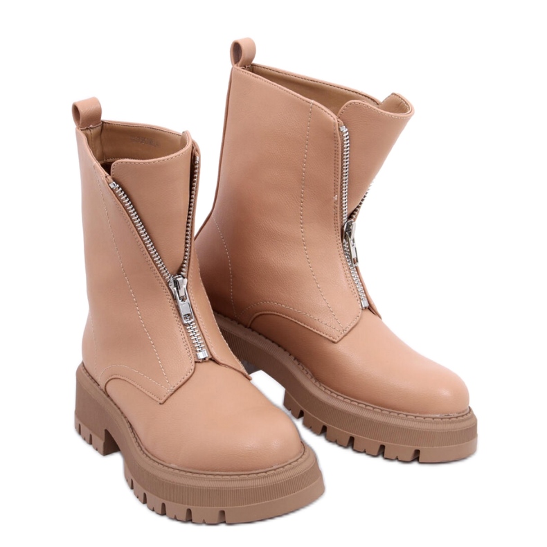 Kamelfarbene Militärstiefel braun