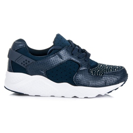 Kylie Sportschuhe mit Kristallen navy blau