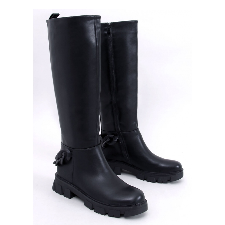 Damenstiefel mit Kette Guest Black - Inello schwarz