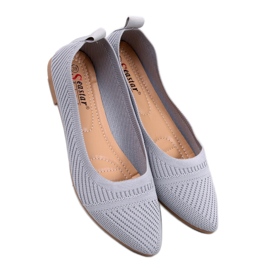 Graue gewebte Ballerinas