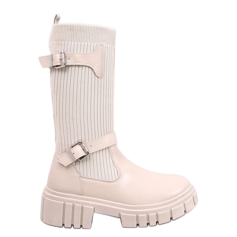 Reitstiefel mit flexiblem Obermaterial in Beige