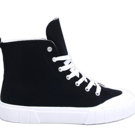 Canvas-Sneaker für den Knöchel Schwarz