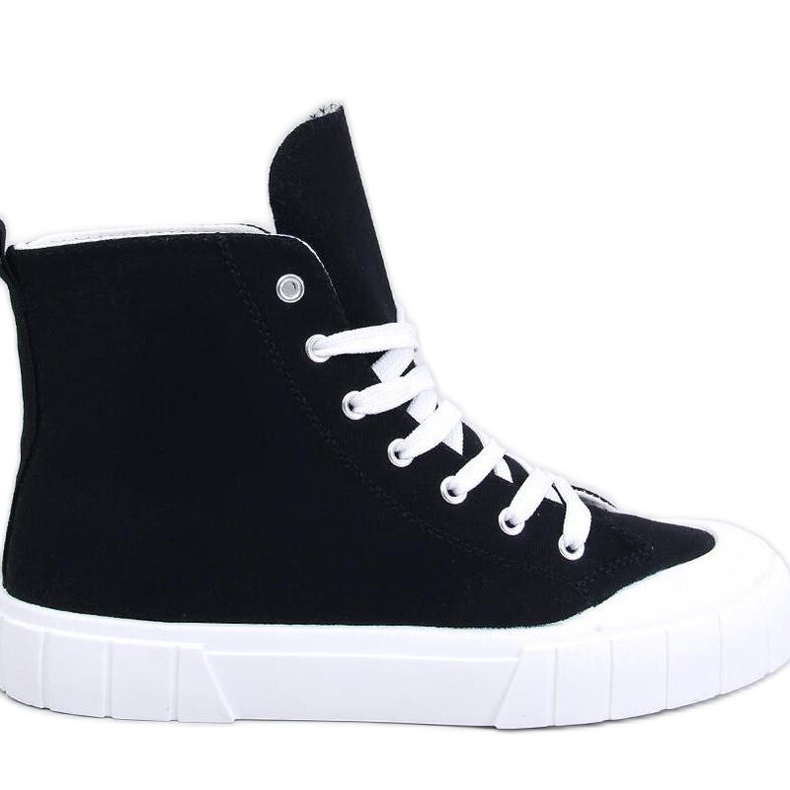 Canvas-Sneaker für den Knöchel Schwarz