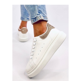 Goldene Plateau-Sneaker weiß